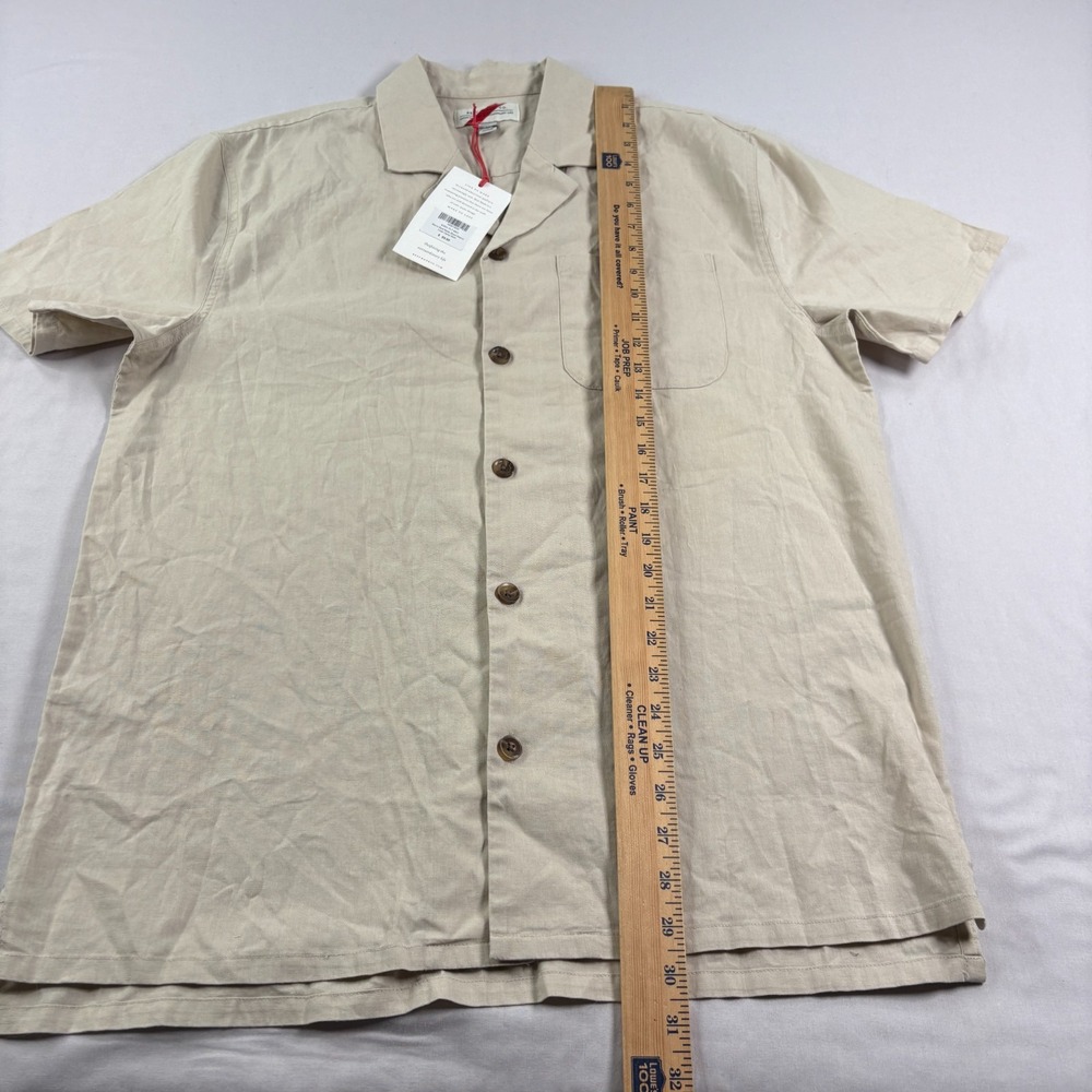 Best Made Co Linen Shirt Mesn Medium Beige Button Up Camp Casual NEW - Picture 6 of 10